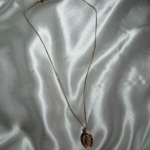 Pendant Necklace - Zodiac Necklace - Medallion Necklace Leo Gold